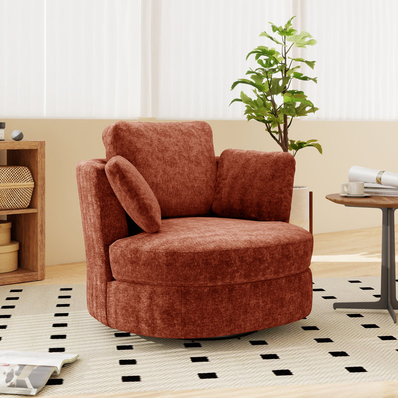 Fauteuil demi-tonneau pivotant de 40,55 po, Terracotta