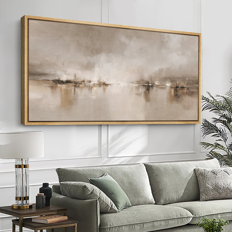 Grande impression sur toile encadrée, impression de paysage abstrait pour la décoration intérieure moderne, Naturel