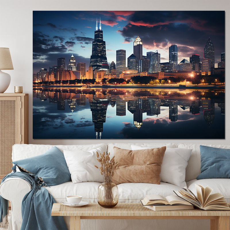 Chicago, beau paysage urbain II - Chicago, art mural pour le salon