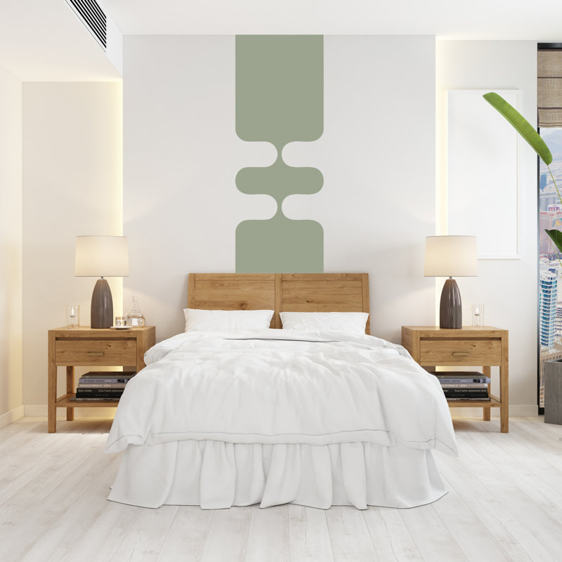 Adhésif décoratif de style Mid-Century moderne abstrait Boho, hedboard, décalque de Bohème, H 75 po x l 23 po, Mauve