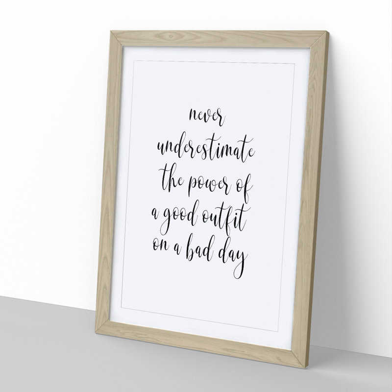 A Good Outfit - Picture Frame Typography, 36cm H x 27cm W x 2cm D, Oak