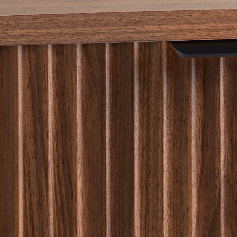 Ensemble de 2 tables de chevet en bois cannelé Rhyth, Ensemble de 2, Noyer