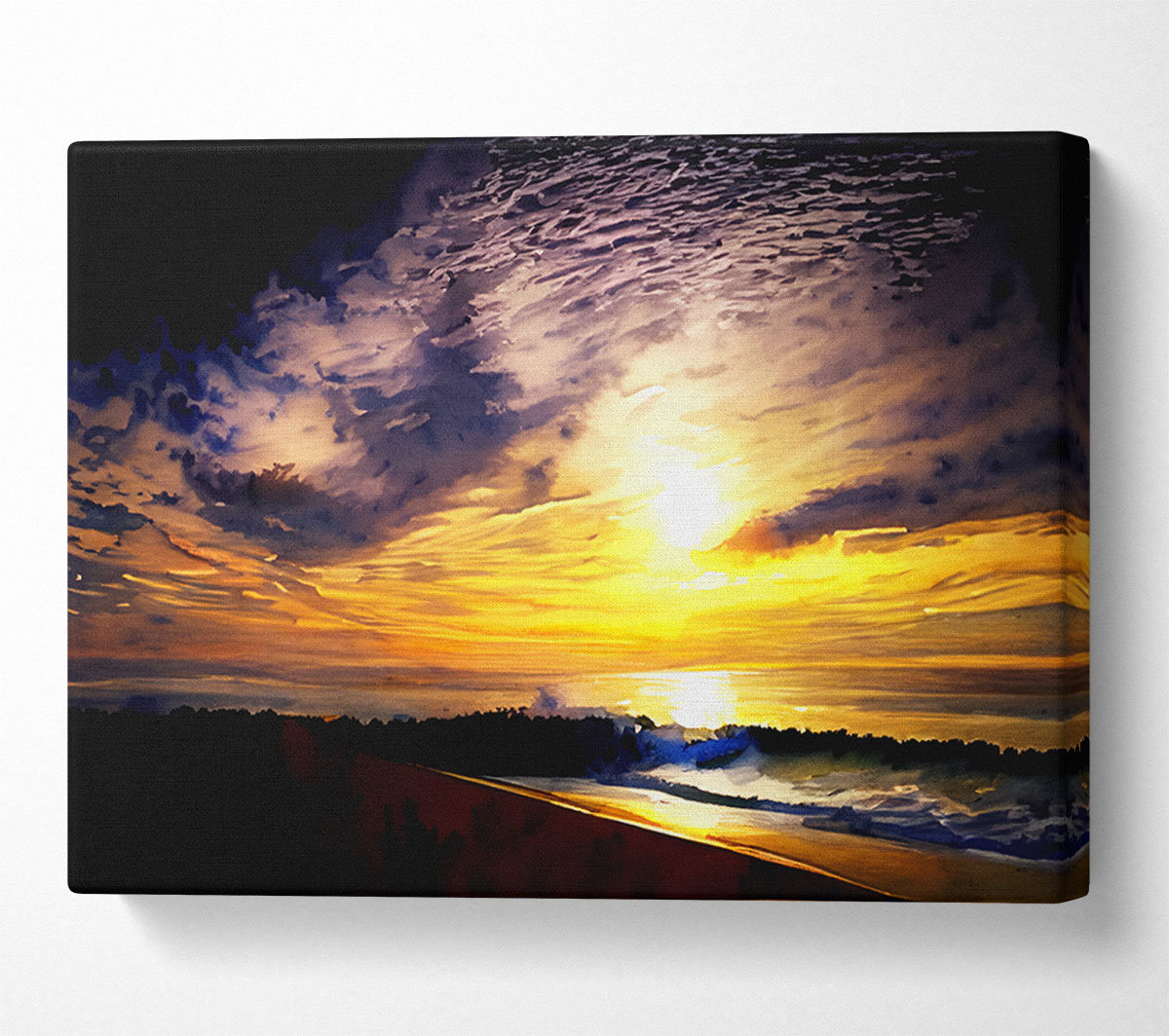 House of Hampton Yellow Ocean Sunblaze - Wrapped Canvas Art Prints ...