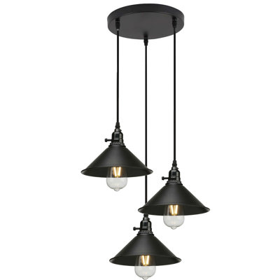 Smythe 3 - Light Black Cluster Pendant