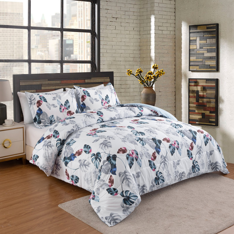 Ensemble d'édredon en duvet d'oie moelleux 3 pièces Marina, Édredon pour grand lit + 2 taies décoratives