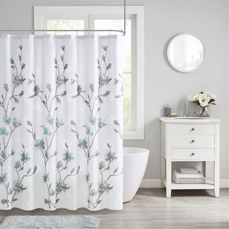 Rideau de douche à motif floral Burnout