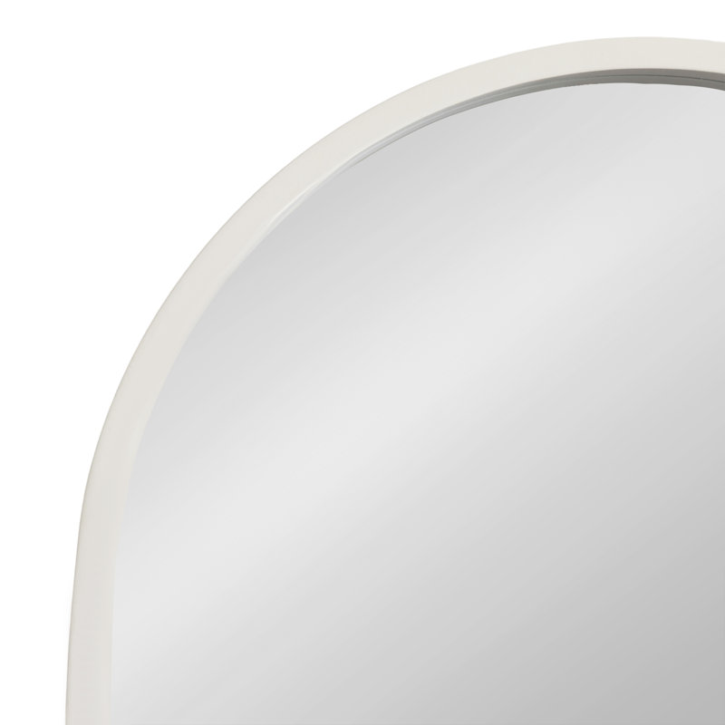 Travis Wooden Arched Wall Mirror for Use as Bathroom Vanity Mirror, White