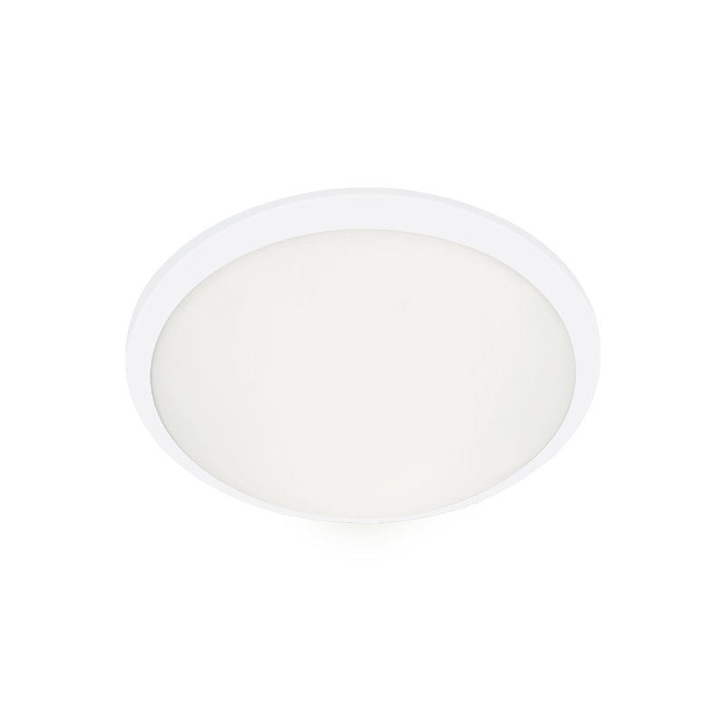 Malta 12" Sleek White Opal Glass LED Flush Mount in Brushed Nickel