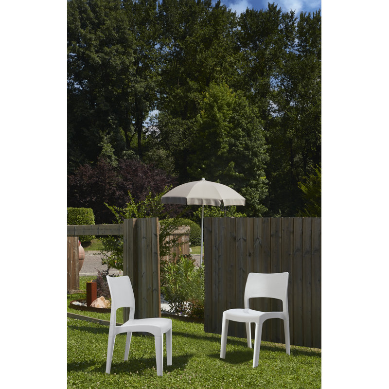 Chaise d'appoint empilable pour patio, Blanc