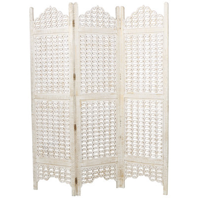 Andaiye Wooden Floral Partition Divider Screen
