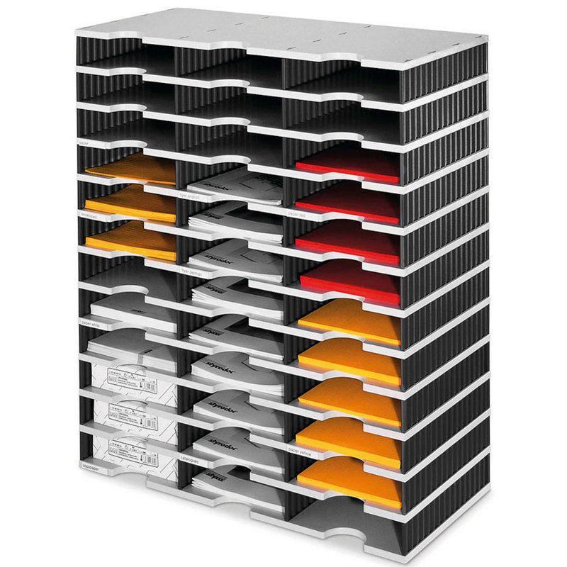 36 -Shelf Filing Cabinet, Grey and black