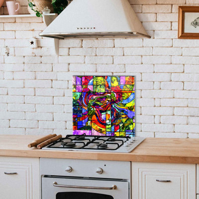 Élégante peinture décorative en verre trempé 23,6 po x 23,6 po | 100% verre trempé, épaisseur: 0,16 pouce | Parfait pour la décoration intérieure, le salon et le bureau | Pièce d'art moderne, durable et élégante