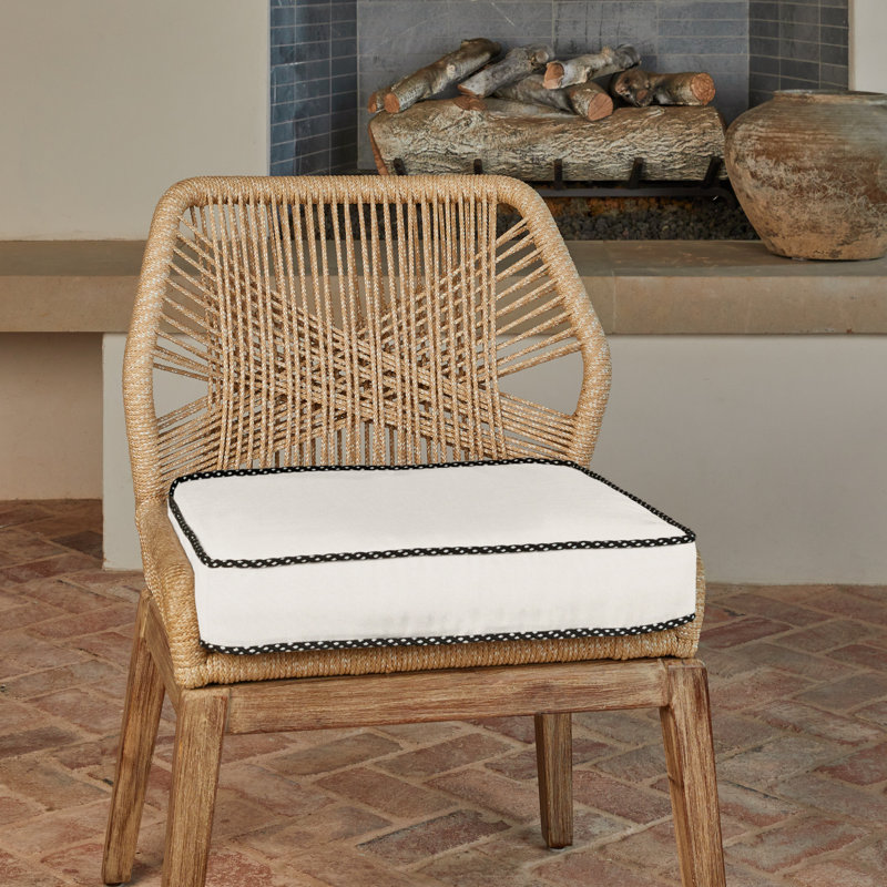 Sunbrella Outdoor 3'' Barstool Chair Pad, Canvas Natural Sunbrella® Canvas, 19 W x 19 D