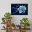 «Glowing Blue Leaves with Smoke and Stars», art mural sur toile-1447029140