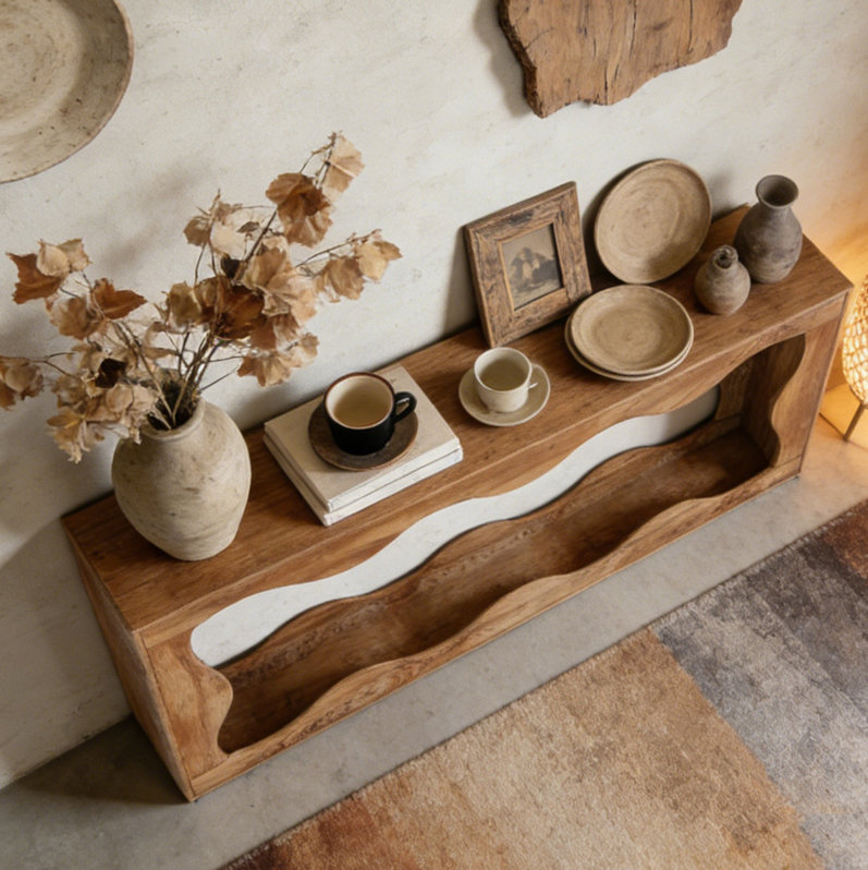 Modern Style Entryway Table, Wood