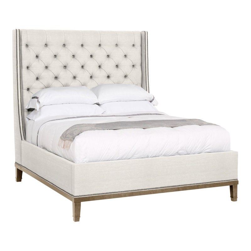 Michael Weiss Queen Upholstered Panel Bed, Hampton, Nadia Parchment, Yes