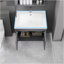 Meuble-lavabo 24 po avec lavabo en céramique et porte d'armoire à fermeture en douceur, fixation murale flottante, bonde escamotable, siphon inclus, gris (sans robinet)-1324781154-1324781155
