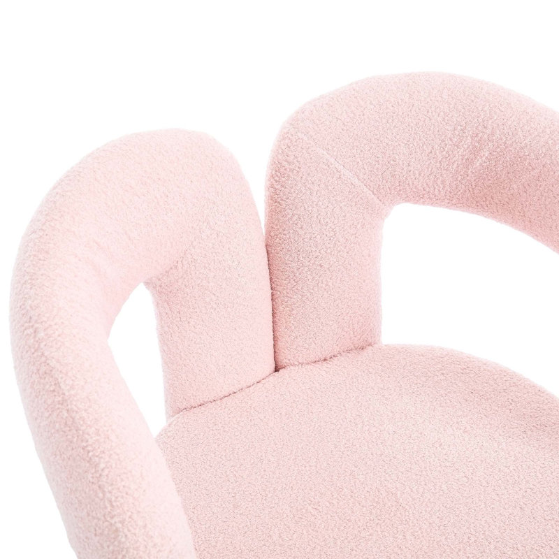 Fauteuil d'appoint rembourré en velours confortable pour le salon, élégant et durable., Ourson rose