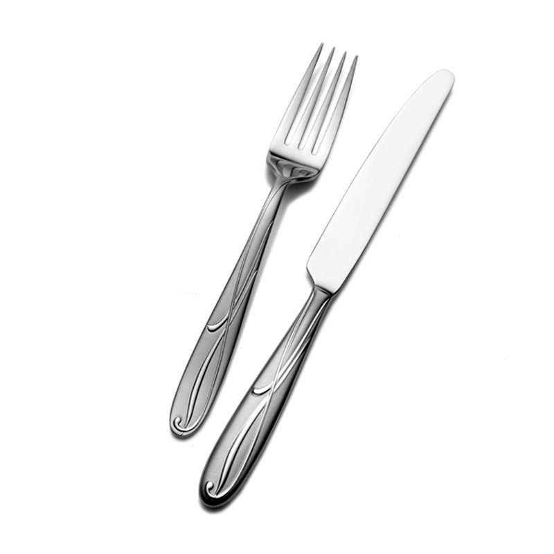 Cocoa Blossom 65-Piece 18/10 Stainless Steel Flatware Set, Service for 12