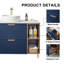 Ensemble de meuble-lavabo simple 36 po bleu