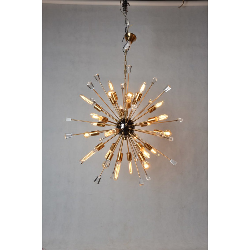 Lustre sphérique spoutnik 24 lumières Kuehl, Or