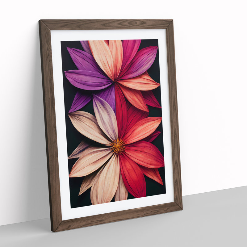 Everlasting Flowers - Framed Print, 34cm H x 25cm W x 2cm D, Walnut