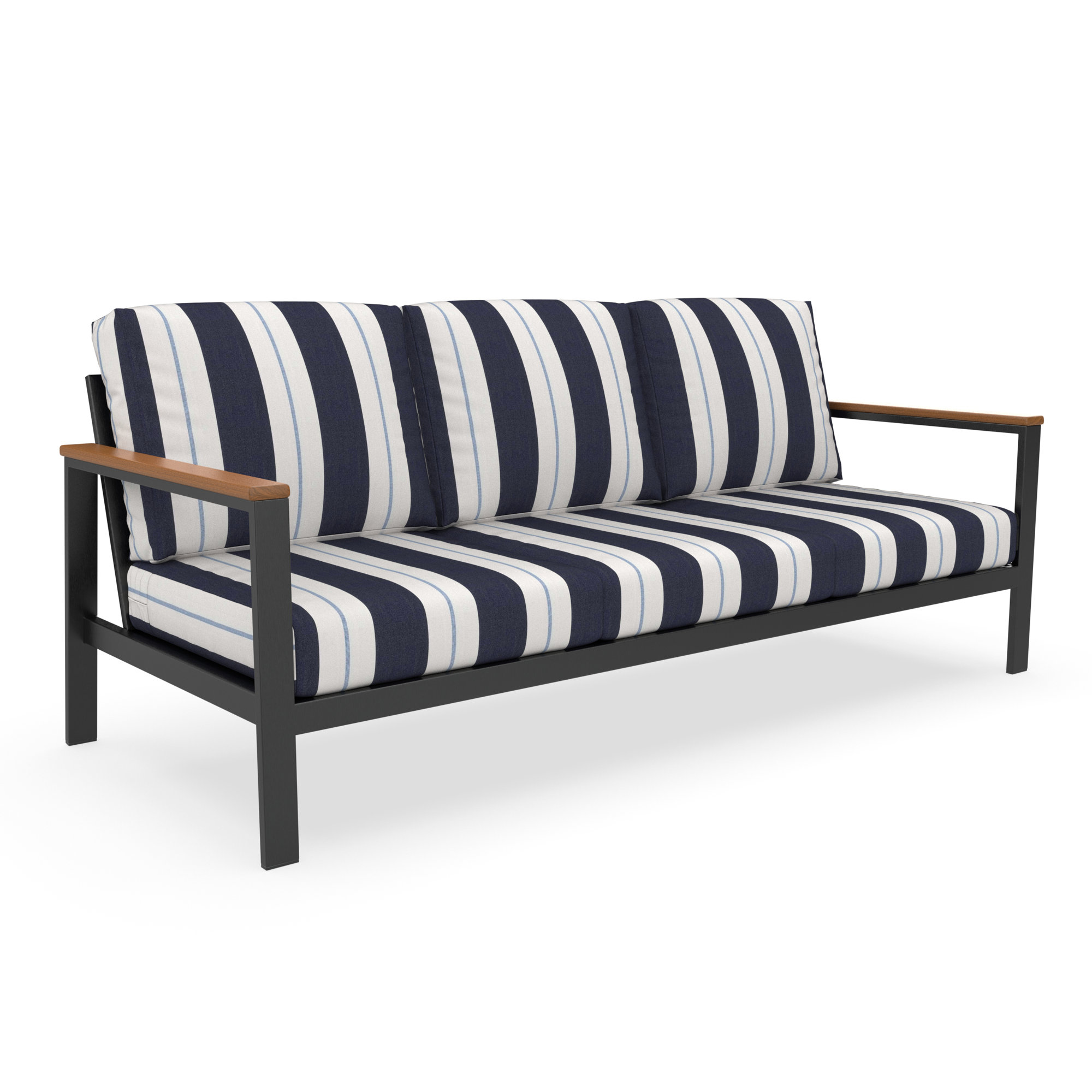 Townsend Outdoor Patio Sofa with Cushions, Green/White
