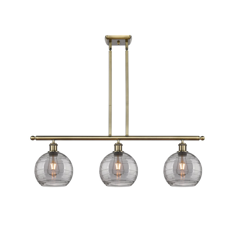 Luminaire suspendu pour îlot de cuisine 3 lumières Ellington, Nickel satiné brossé