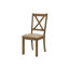 2 chaises de salle à manger, structure en bois de noyer avec revêtement brun neutre, style transitionnel pour l'espace, siège épais, rembourrage en mousse confortable