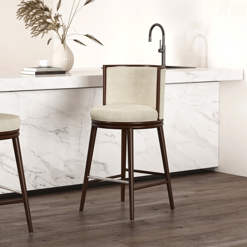 Tabouret de bar - Chaise pour salon confortable, Crème, H 40,6 po x l 20,9 po x P 21,7 po