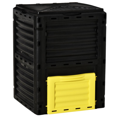 Outsunny Garden Compost Bin 80 Gallon Outdoor Large Capacity Composter Fast Create Fertile Soil Aerating Box