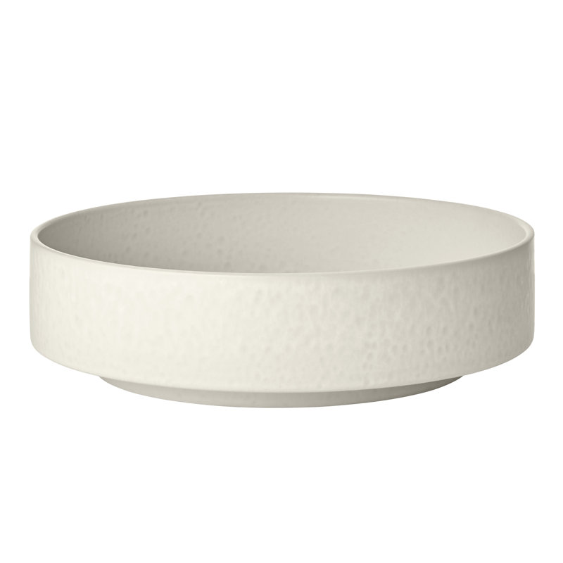MAKOTO Stoneware Japanese Style Serving Bowl, Moonbeam (beige), 11 inch