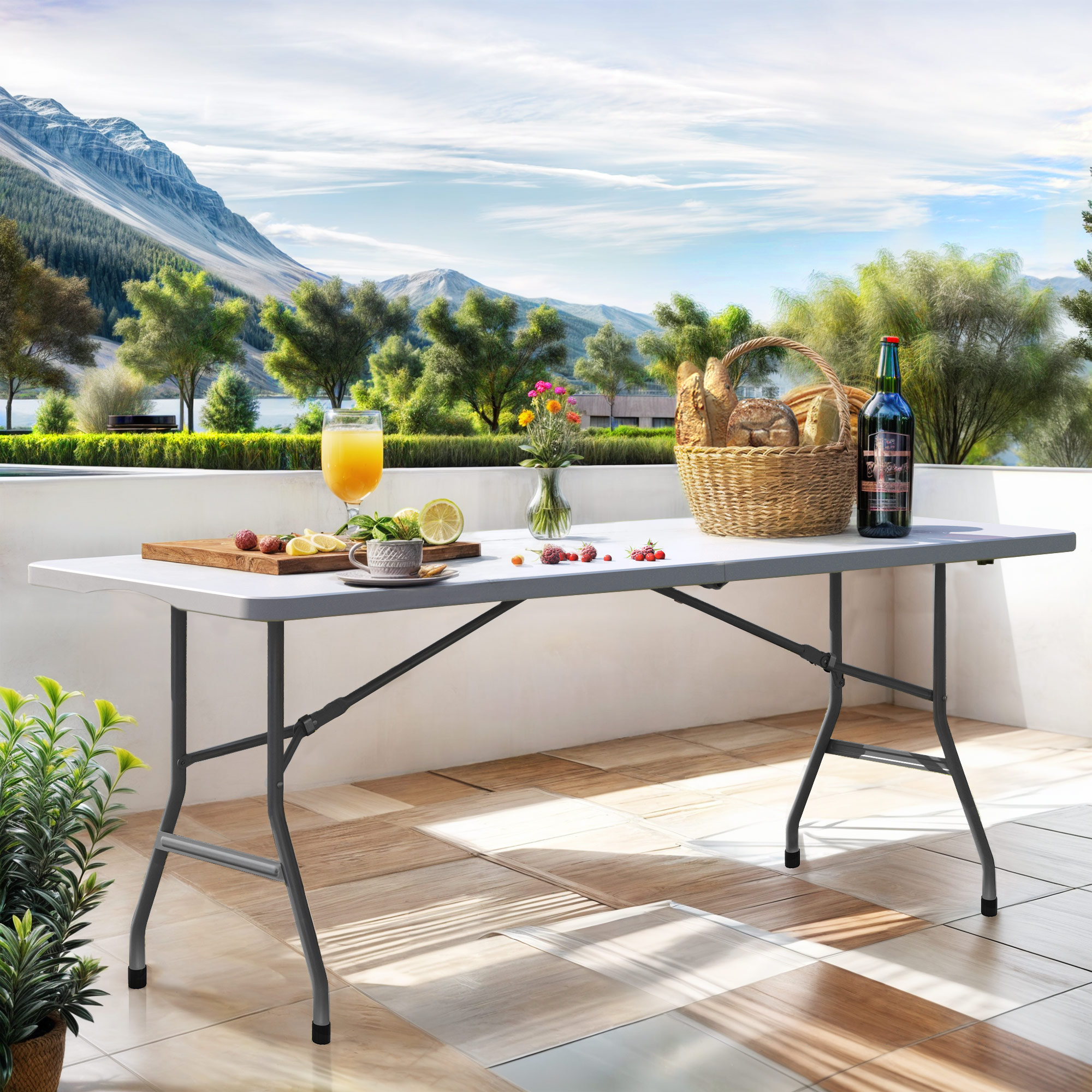 Arlmont Takeiya Rectangular 71'' L x 29'' W Outdoor Picnic