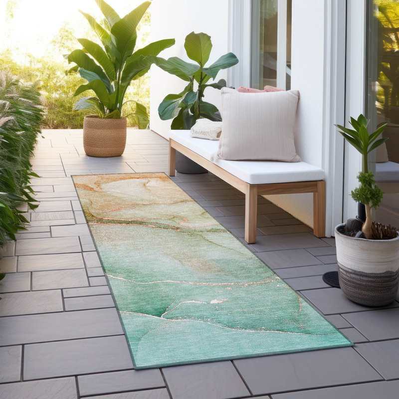 Felicienne Washable Abstract Indoor / Outdoor Rug, Runner 2'3" x 7'6"