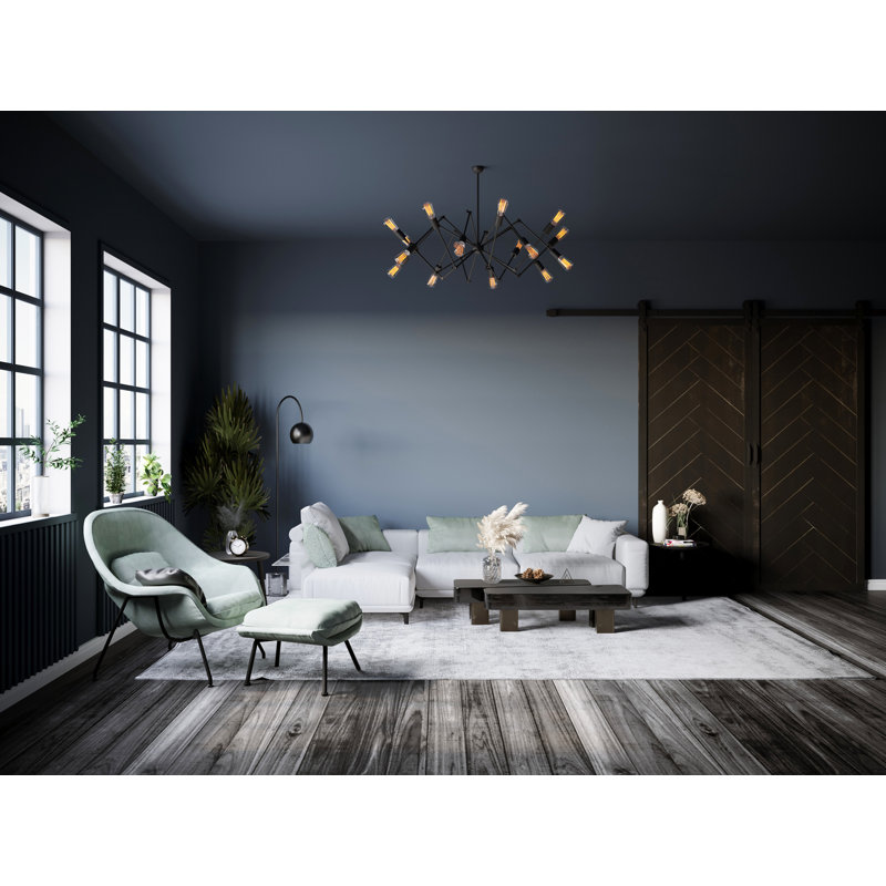Panelled Barn Doors with Installation Hardware Kit, Midnight Black