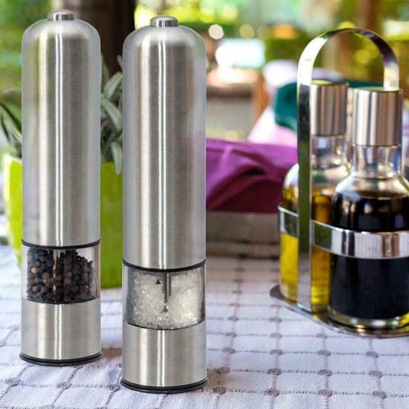 Brand Battery Powered Salt & Pepper Mill Set
