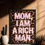 Motif minimaliste encadré noir prêt à accrocher imprimé léopard «Mom, I» avec cadre en bois noir élégant, décoration murale moderne pour la cuisine de bureau-1532601236
