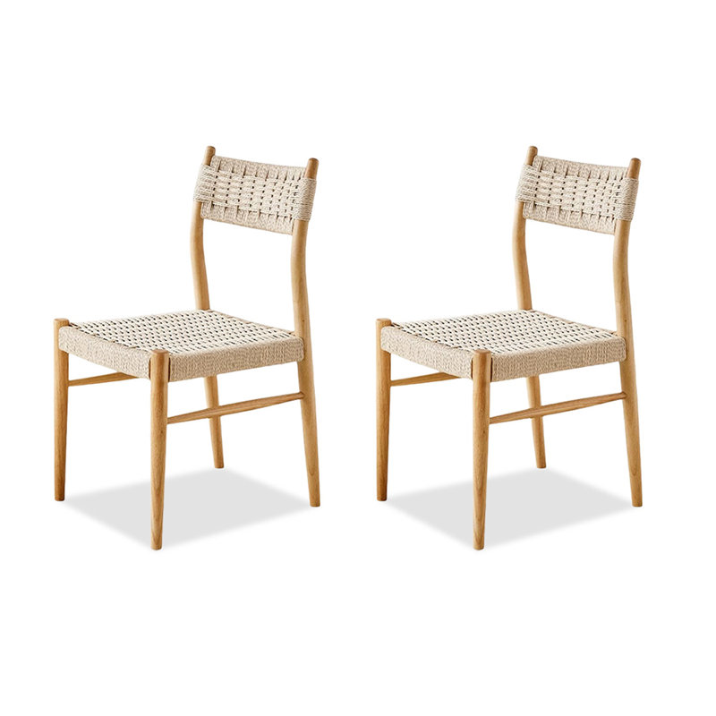 Burlywood Solid back side Chair(Set of 2)