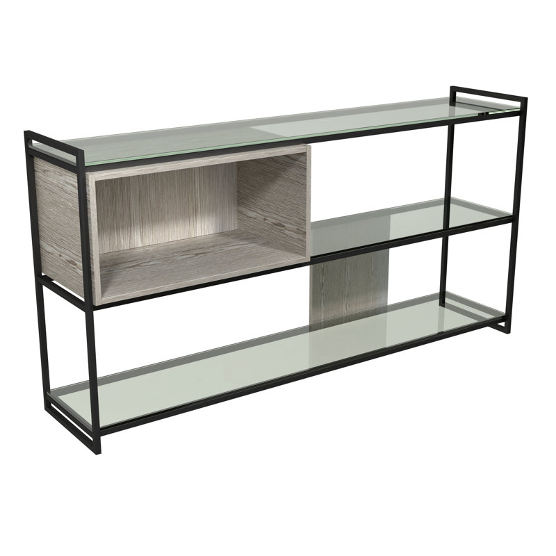 Euclid 78.5cm H x 151.5cm W Metal Standard Bookcase, Matt Black