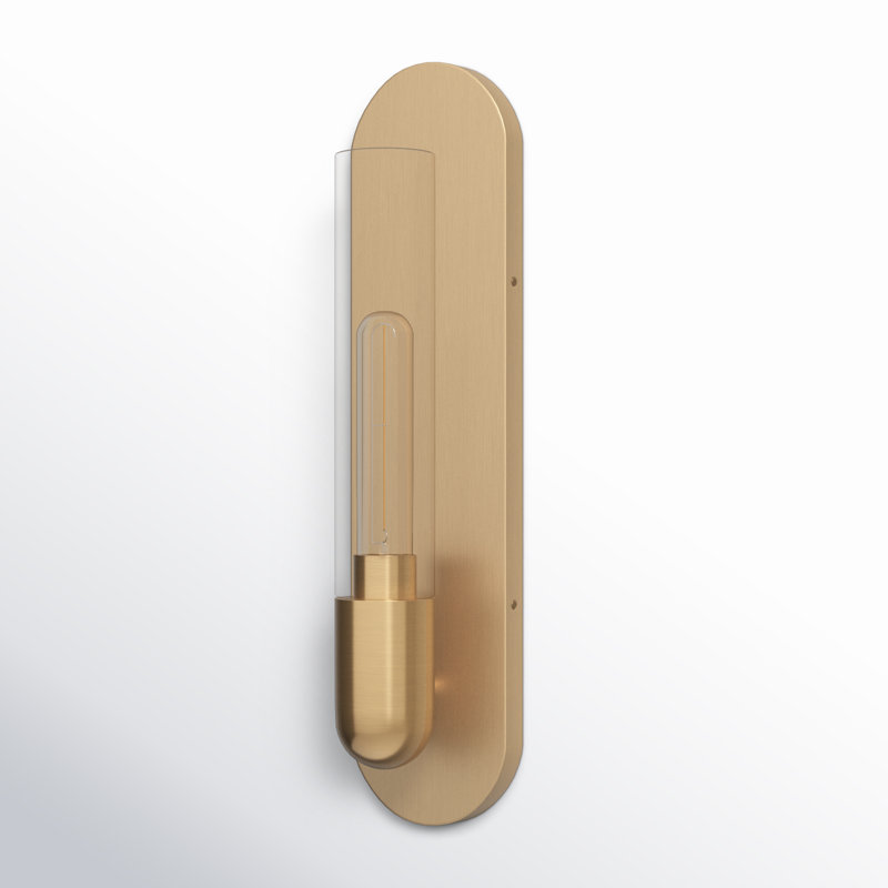 Scout Steel Flush Mounted Sconce, Lacquered Brass