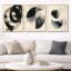 Géométrie noire et blanche «Minimal Curves II», ensemble de 3 toiles abstraites encadrées-129075421-129075424