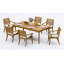 6 Seats 7 Pcs Grade-A Teak Wood Dining Set: 83" Rectangle Table And 6 Arbor Stacking Arm Chairs #11AB1806-1916772863