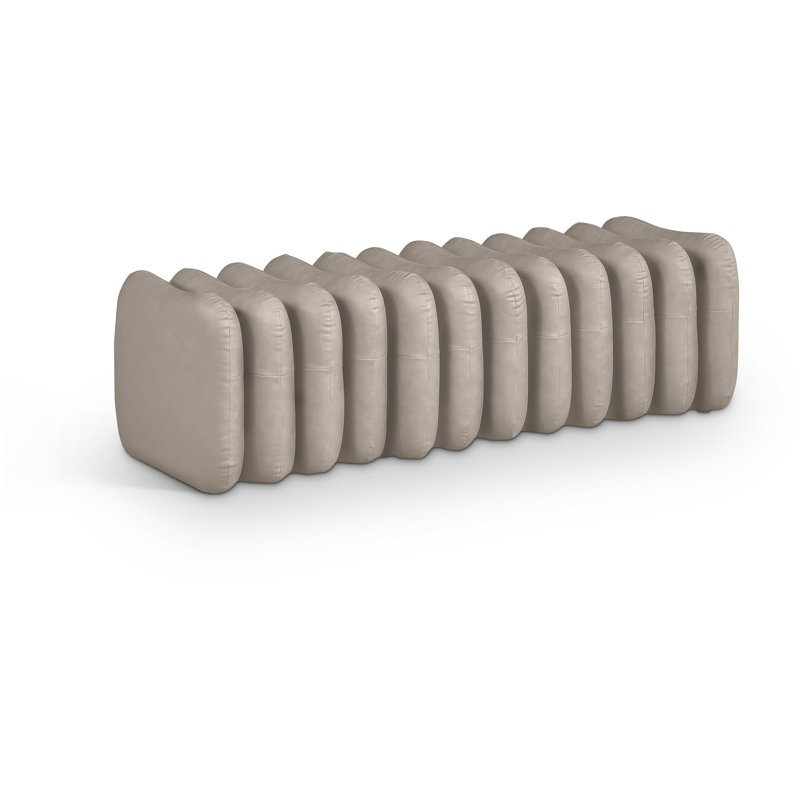 Atticus Vegan Leather Bench, Taupe Vegan Leather