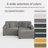 3 - Piece Upholstered Light Gray Corduroy Modular Sofa Sectional with Pillow Back and Removable Ottoman-87307127-87307144