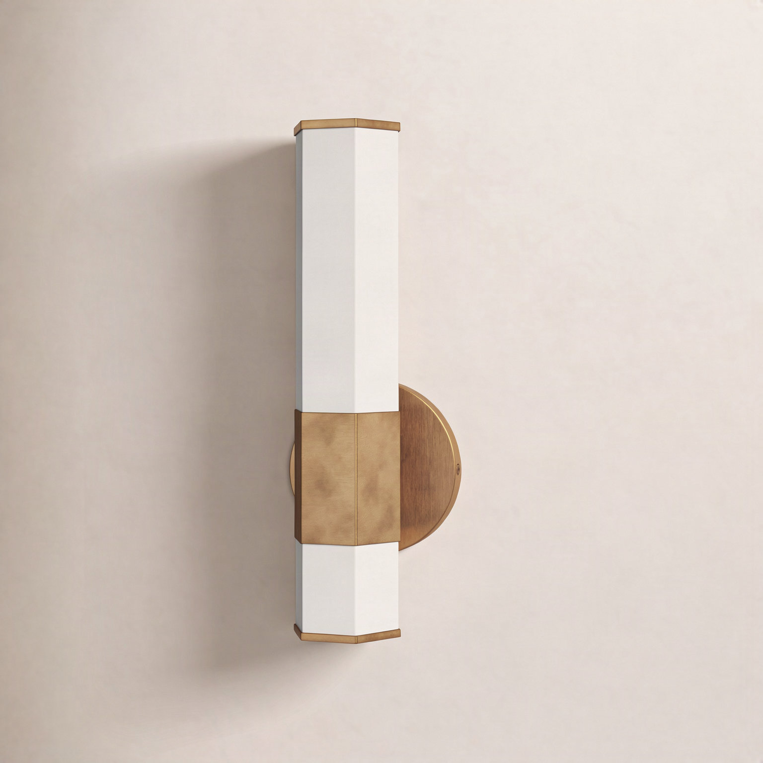 Belden Single Frosted Dimmable LED Bath Sconce, Heritage Brass