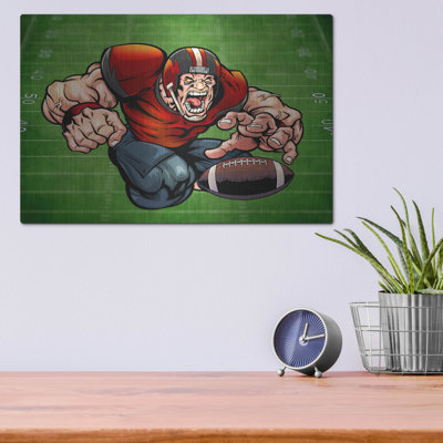 Winston Porter «Football Mascot 01» par Flyland Designs, art mural en métal