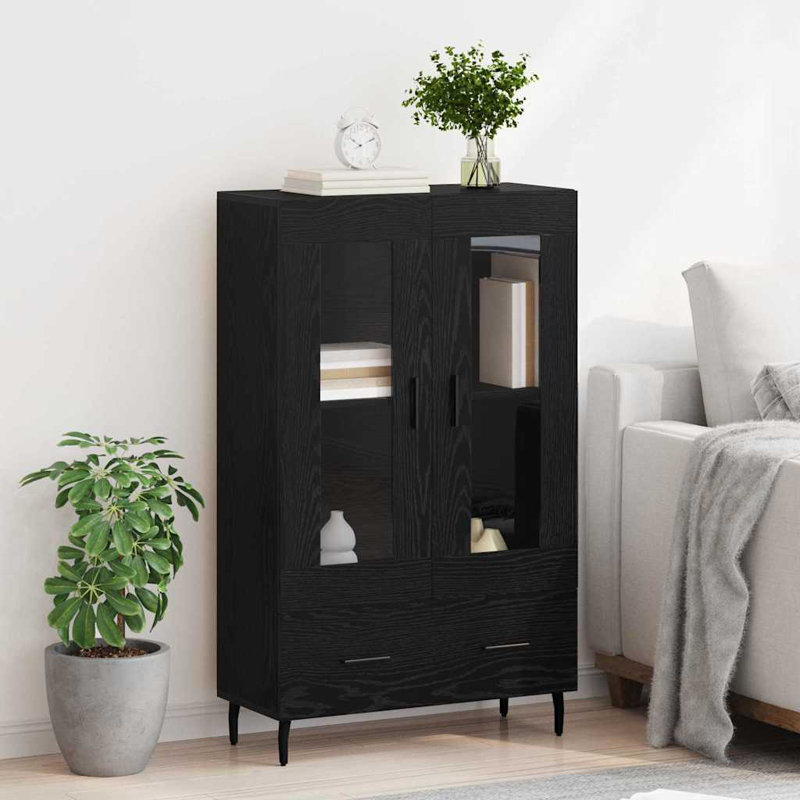 Highboard Accent Chest, Black Oak