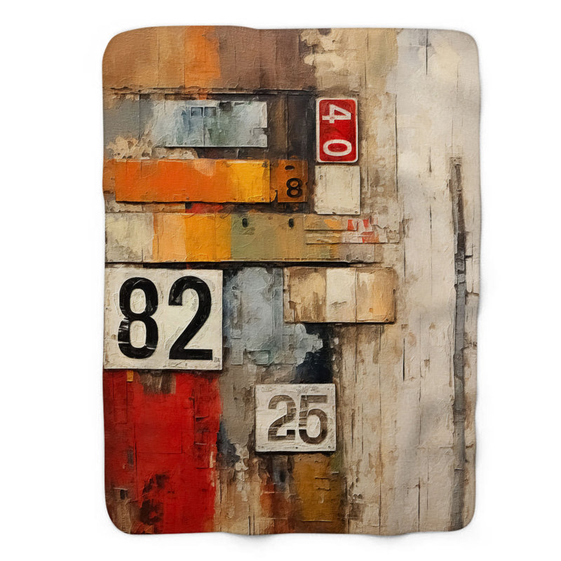 Couverture arithmétique artistique 1 pièce Sherpa, L 60 po x L 80 po