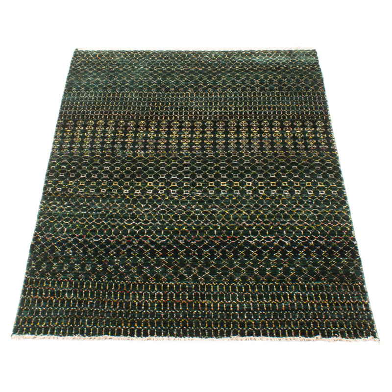 Tapis vert ombre en soie One Of A Kind 4 pi 2 po x 6 pi 0 po