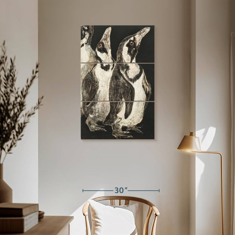 Brampt Drie Pinguins, 57" H x 36" W